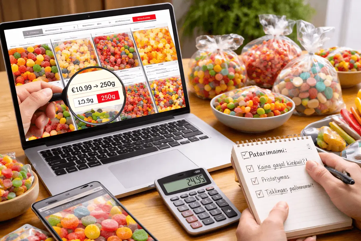 Read more about the article Kaip nepermokėti perkant saldumynus internetu: ką verta žinoti prieš užsakant?